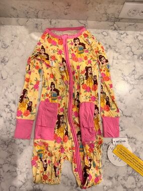 NWT- Disney Little Sleepies Belle Pajama Zippy